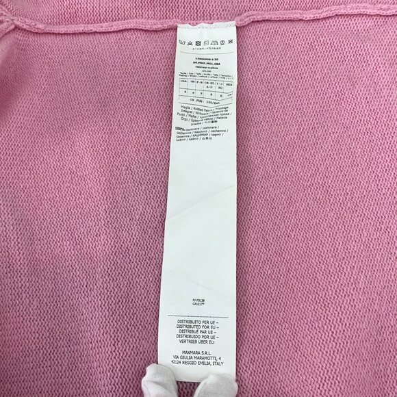 MaxMara Pink Crewneck Knit Sweater With Green Embroidered "M" Logo - Picture 6 of 7